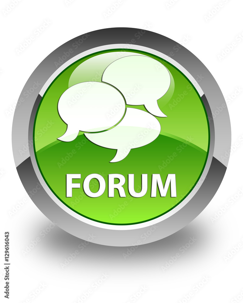 Forum (comments icon) glossy green round button Forum (comments icon) glossy green round button