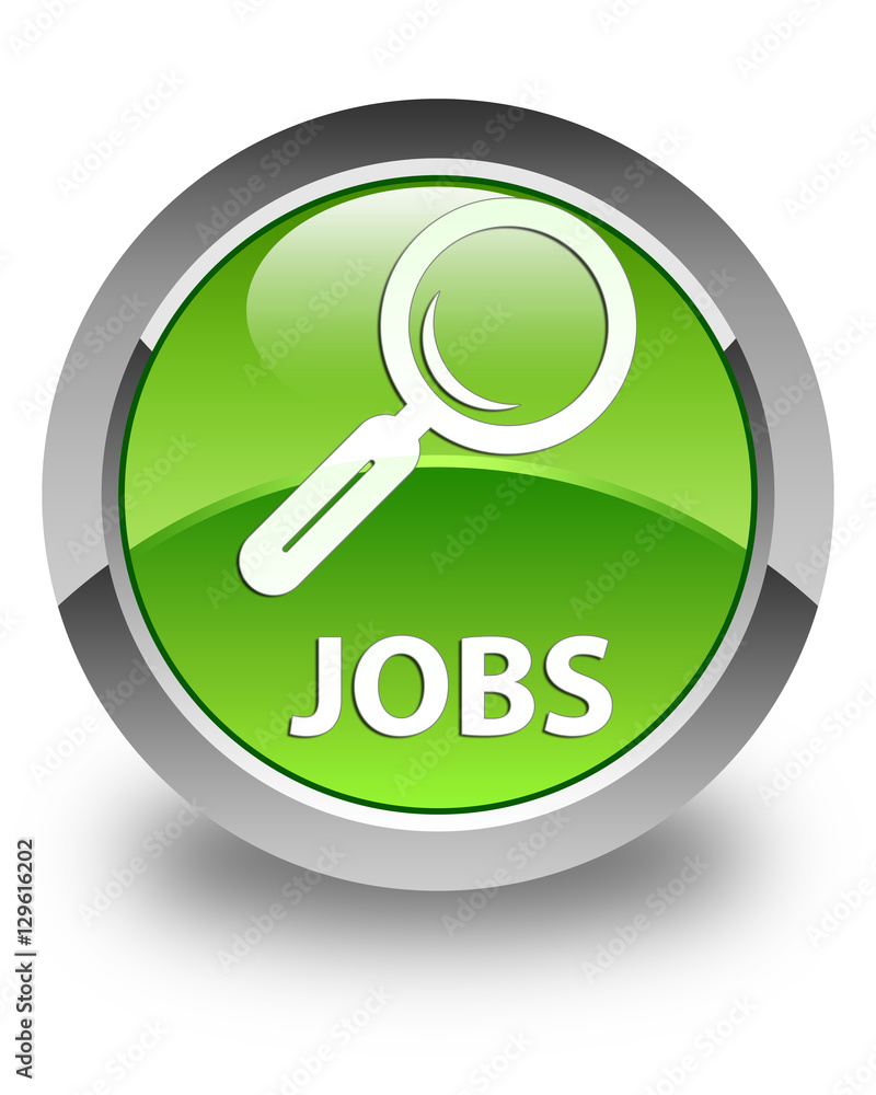 Jobs glossy green round button Jobs glossy green round button
