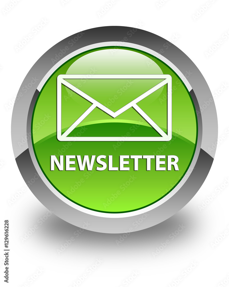 Newsletter glossy green round button Newsletter glossy green round button