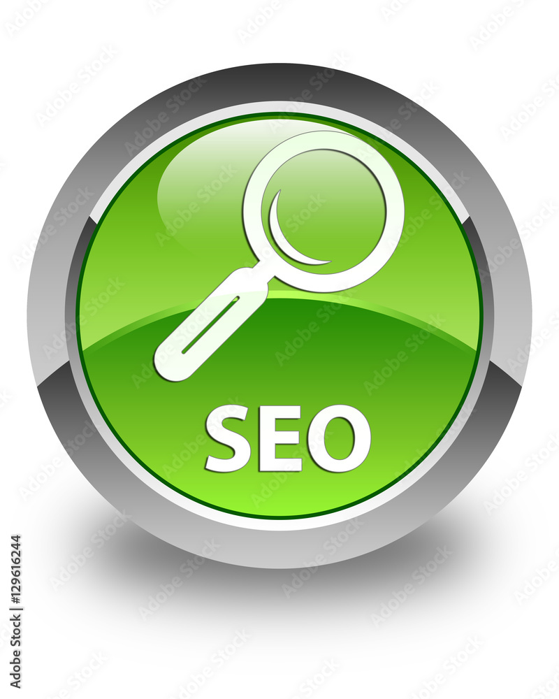 Seo glossy green round button Seo glossy green round button