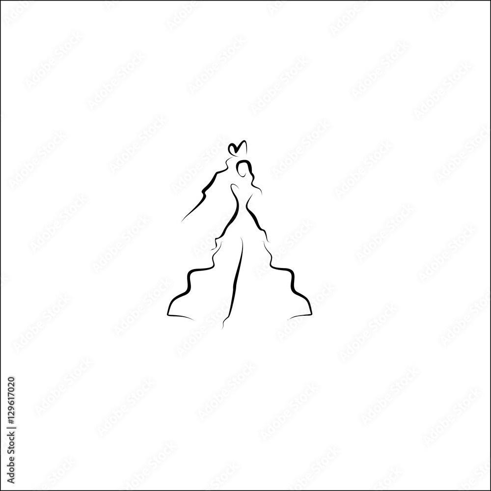 bride icon vector line illustration bride icon vector line illustration