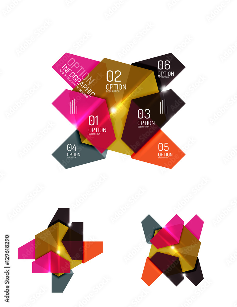 Paper infographic elements Paper infographic elements