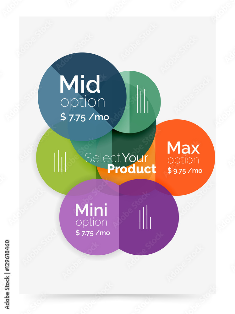 Circle business brochure template with options Circle business brochure template with options