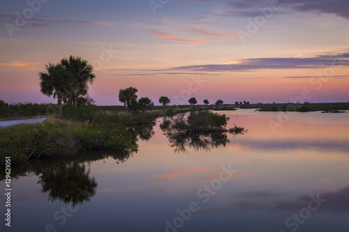 Sunset over water - Merritt Island Wildlife Refuge  Florida