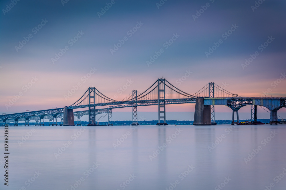 Long exposure of the Chesapeake Bay Bridge, from Sandy Point Sta