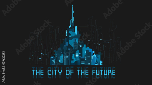 Banner futuristic city