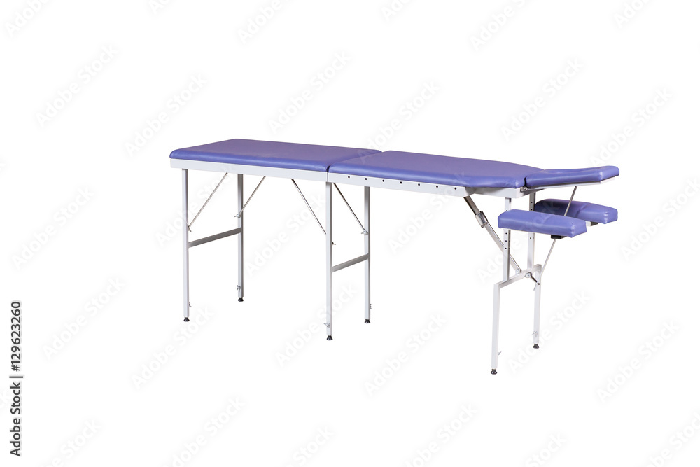 medical purple bed isolated under the white background medical purple bed isolated under the white background