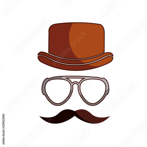 hipster style hat accessory isolated icon vector illustration design