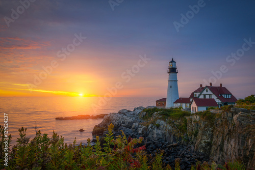 Portland Head Lighthouse sunrise 