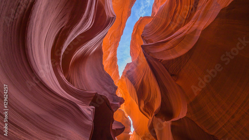 Looking up while in a slot canyon 