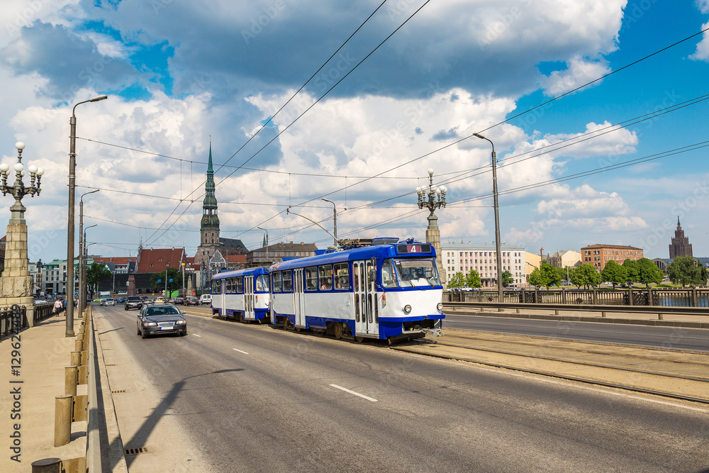 Modern tram in Riga