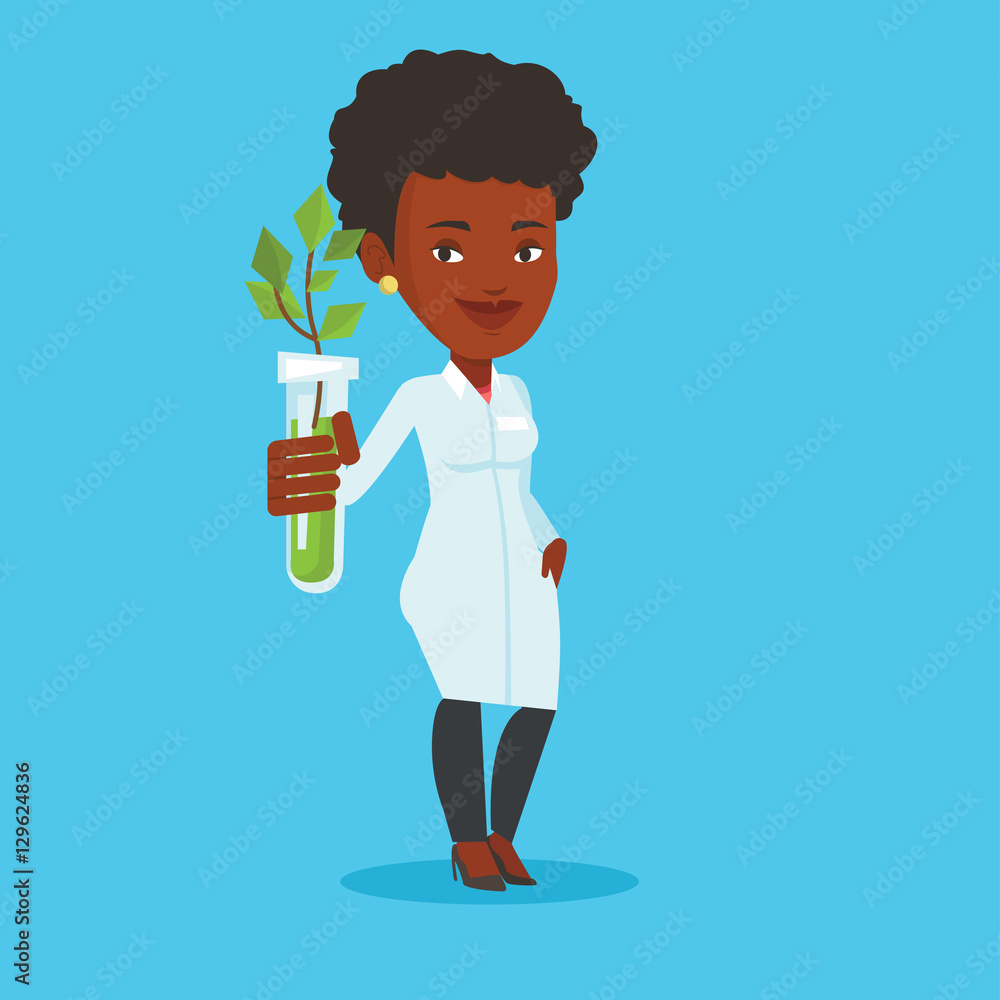Scientist with test tube vector illustration. Scientist with test tube vector illustration.
