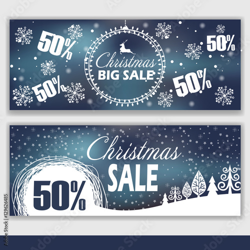 set of Christmas cards. sale. vector illustration
