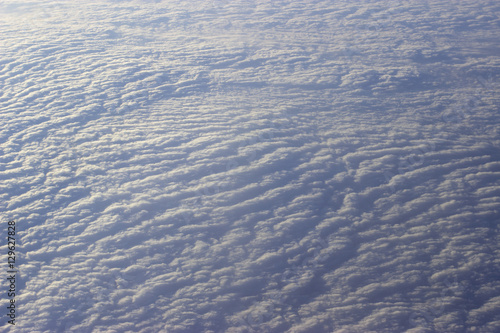Текстура сплошных облаков,вид из окна самолёта.