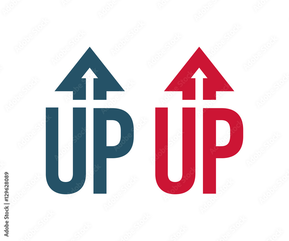 Red and Blue UP Arrow Logo Icon Symbol Red and Blue UP Arrow Logo Icon Symbol
