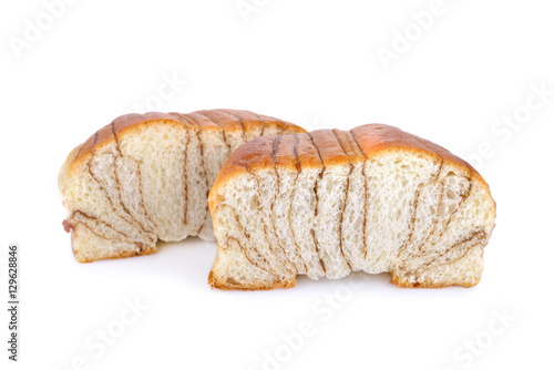 brown sugar bread on white background