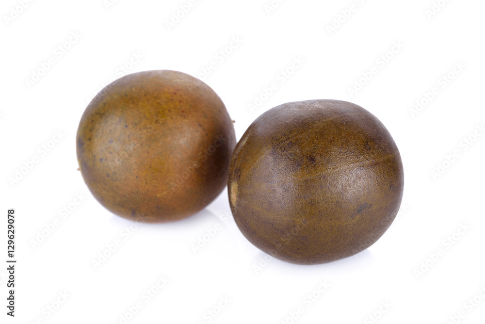 Chinese herbal luo han guo on white background Chinese herbal luo han guo on white background