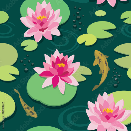 Quiet pond seamless pattern