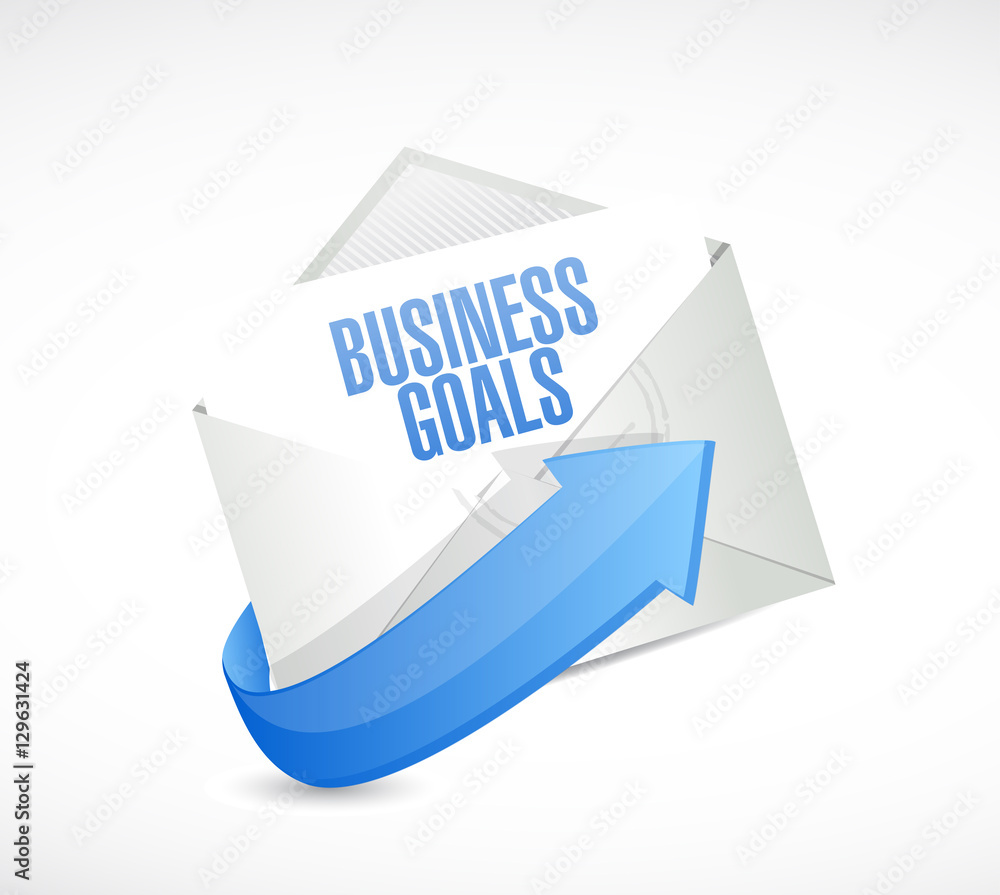 Business Goals envelope sign concept Business Goals envelope sign concept