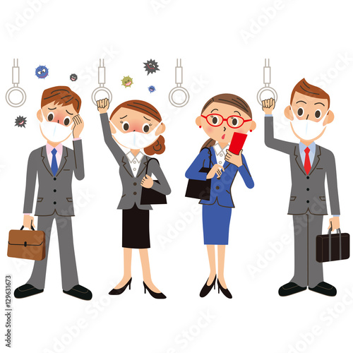 風邪をひいている会社員