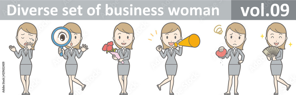 Diverse set of business woman , EPS10 vector format vol.09 Diverse set of business woman , EPS10 vector format vol.09