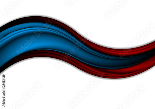 Abstract contrast red blue waves