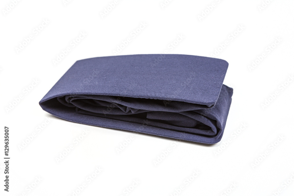 Folded blue stockings isolated on white background Folded blue stockings isolated on white background
