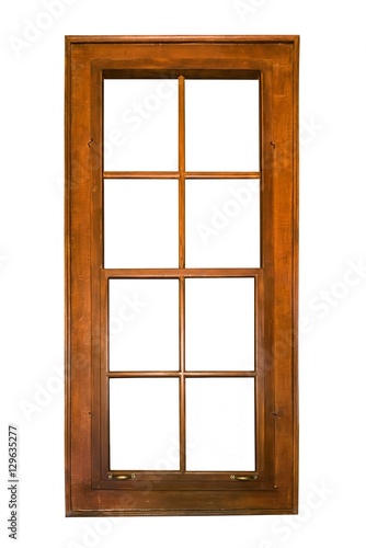 A single-hung sash window isolated on white background