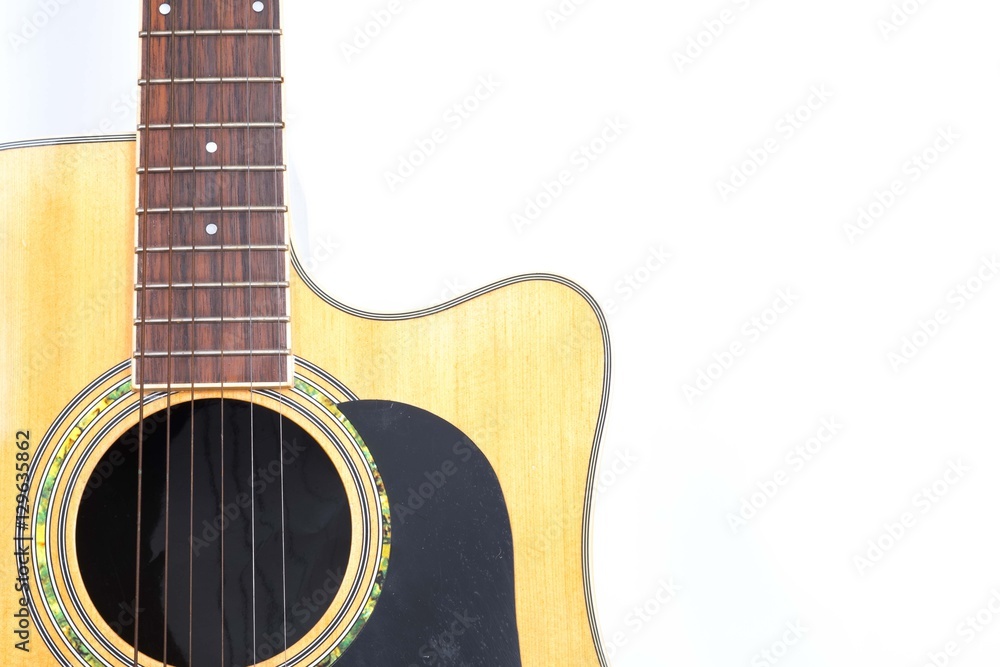 Fototapeta premium Acoustic guitar on white background