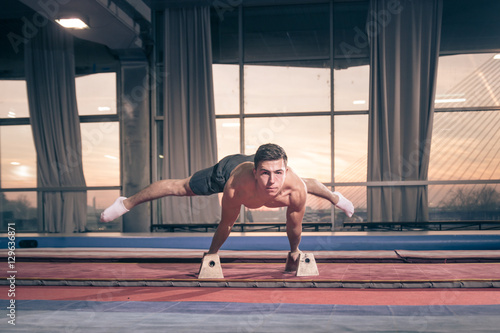 young man two hand cartwheel