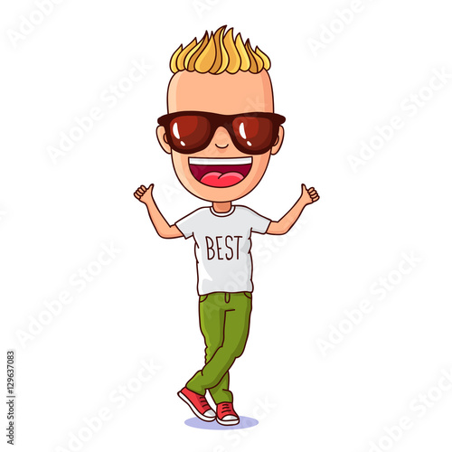 Cool kid wearing sunglasses