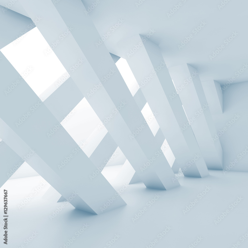 Fototapeta premium 3d diagonal columns, interior background