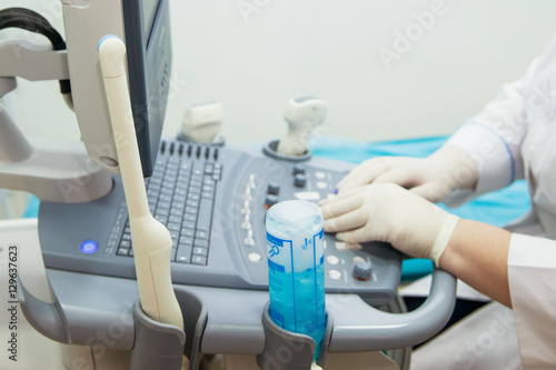 Ultrasound machine doctor s hand usg inverstigation