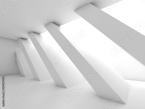 Abstract empty room with diagonal columns 3 d © evannovostro