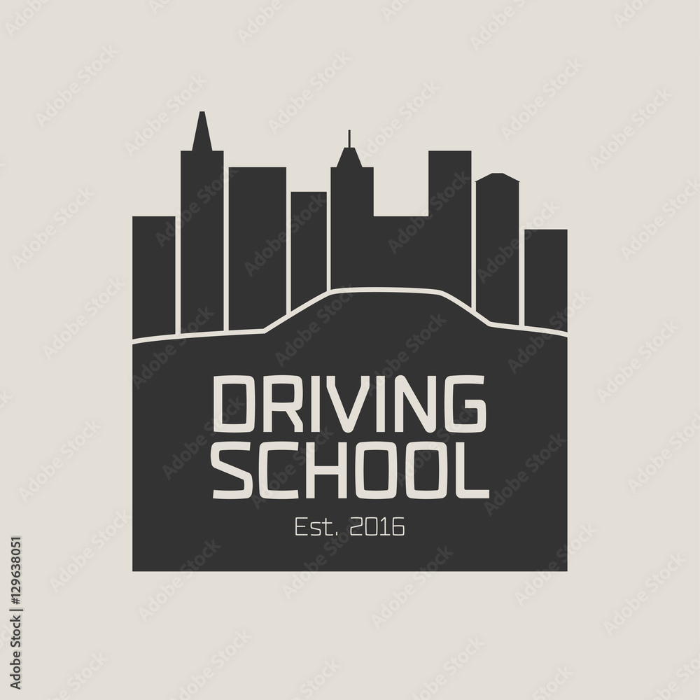 Driving license school vector logo, sign, emblem Driving license school vector logo, sign, emblem