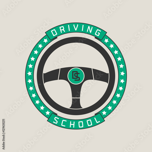Driving school vector logo, sign, symbol, emblem