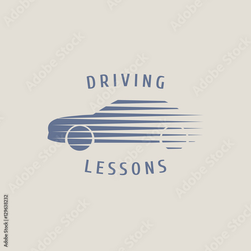 Automobile driving school vector logo, sign, emblem