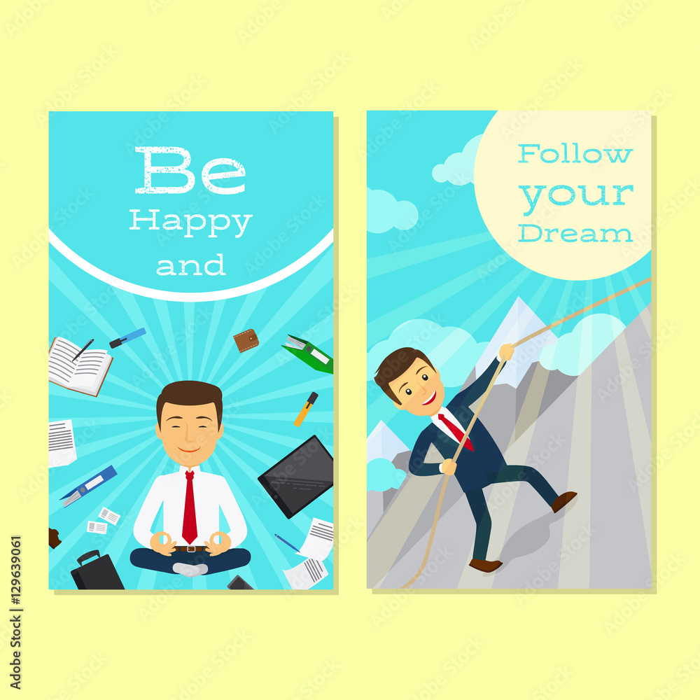 Motivation flyer design for office man. Vector illustration Motivation flyer design for office man. Vector illustration