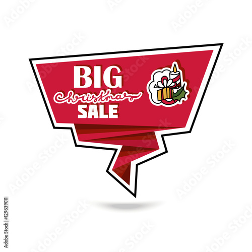Banner big sale. Christmas sale. Vector template for your design.