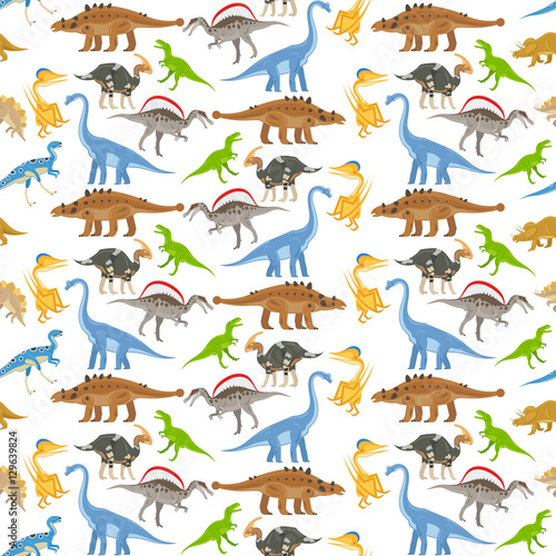 Dinosaur seamless pattern on transparent background vector illustration