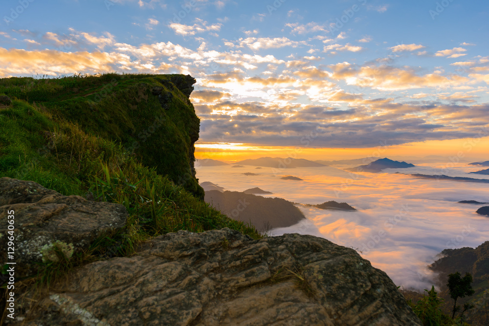 Sunrise and sea of mist at phucheefa forest park Sunrise and sea of mist at phucheefa forest park