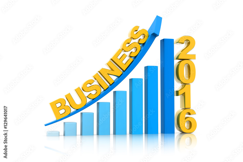 Business graph of 2016. 3d render Business graph of 2016. 3d render