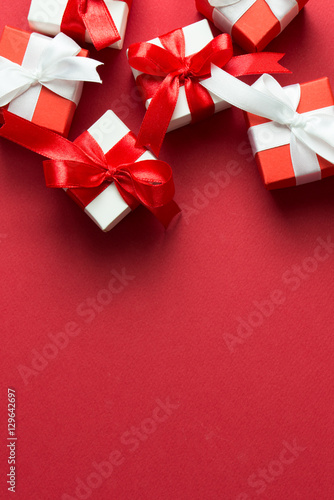 Red and white gift boxes