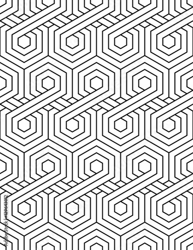 Vector seamless pattern. Modern stylish texture. Repeating geometric pattern with hexagonal tiles.