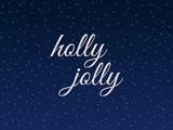 Holly jolly. Christmas lettering with snowflakes. Vector illustration.