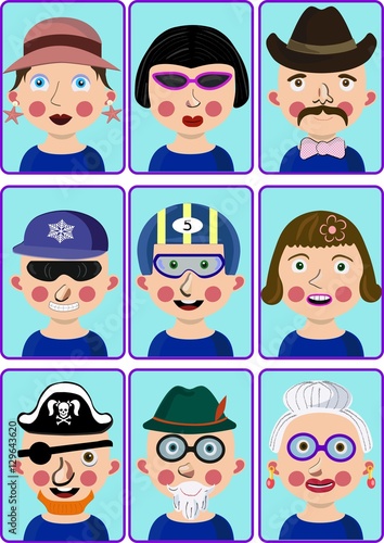 Different cartoon people avatars