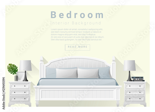 Modern bedroom background Interior design , vector , illustration