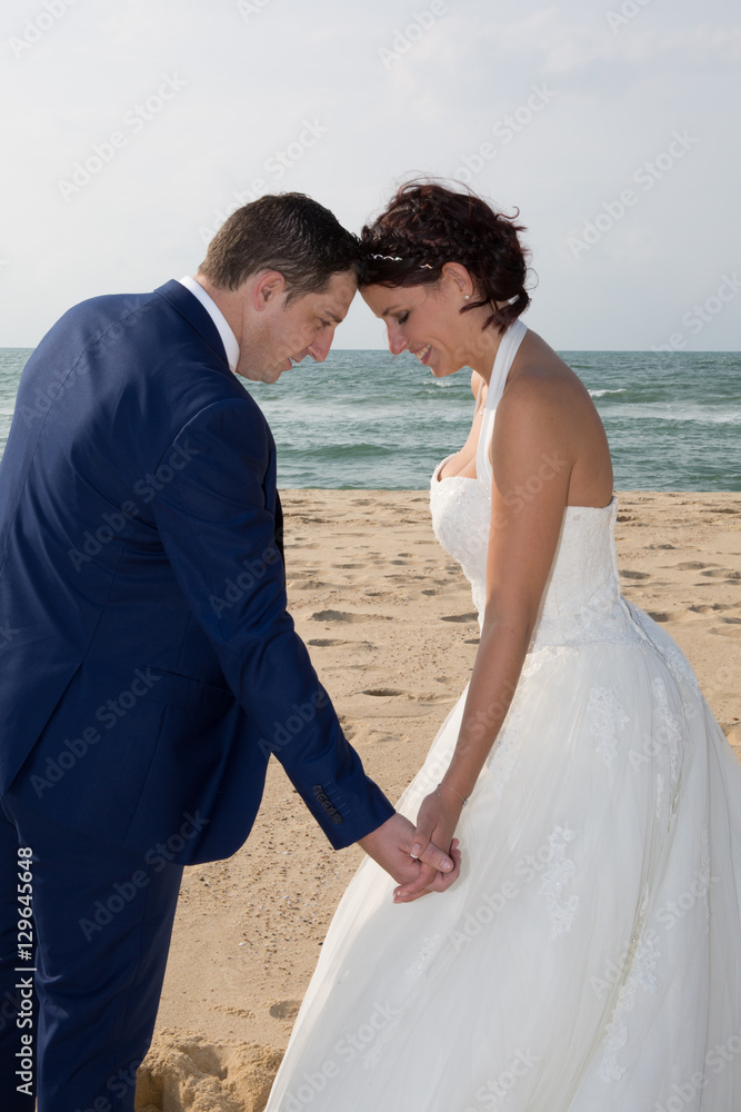 loving couple on the sea beach wedding day and love loving couple on the sea beach wedding day and love