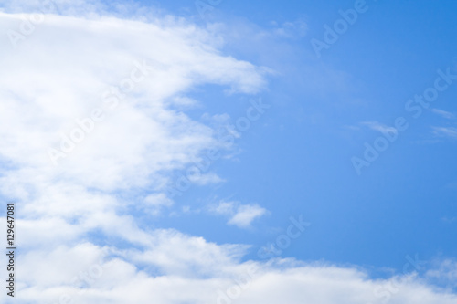 Blue sky with white cloud background