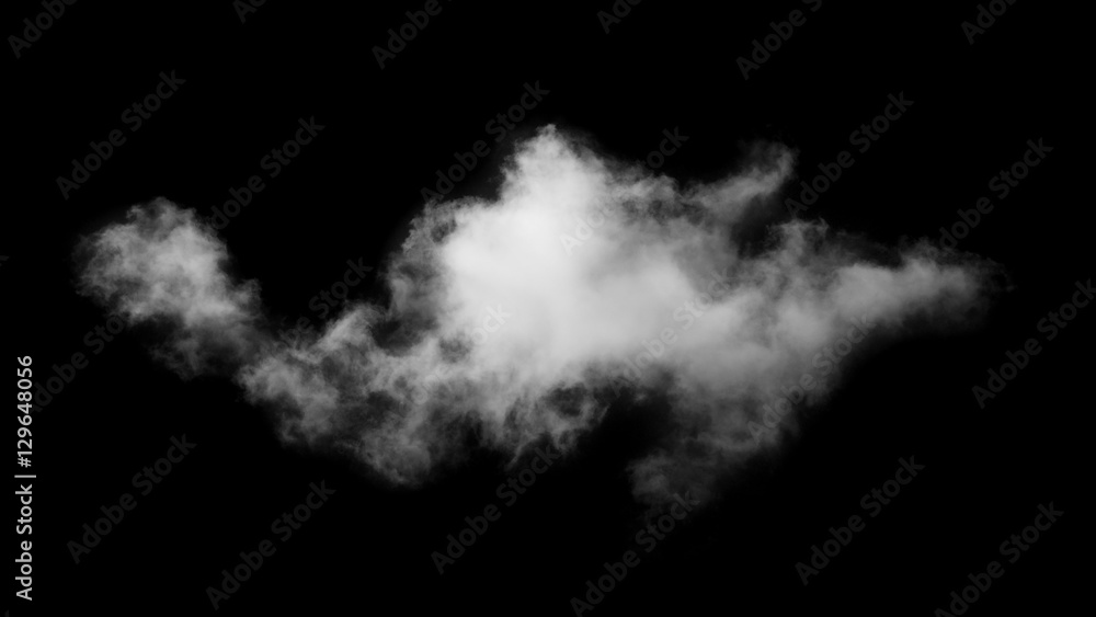 cloud with a blanket of smoke on black
